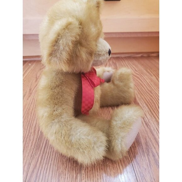 Boyds Bear Stuffed Animal Plush Bear Red Bow Teddy Bear Pellet Filled Sits EUC - Picture 7 of 13